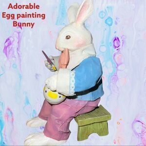 Super adorable egg painting bunny